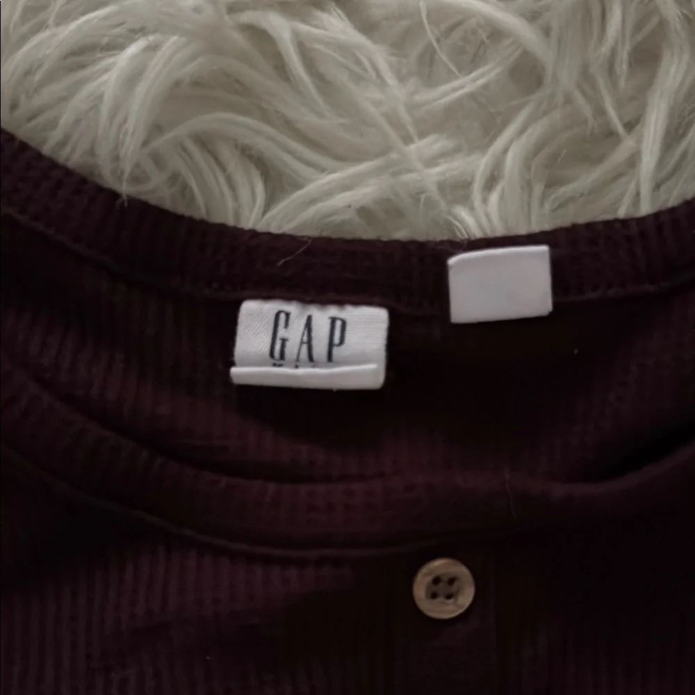 Burgundy Long Sleeve GAP Dress with Buttons